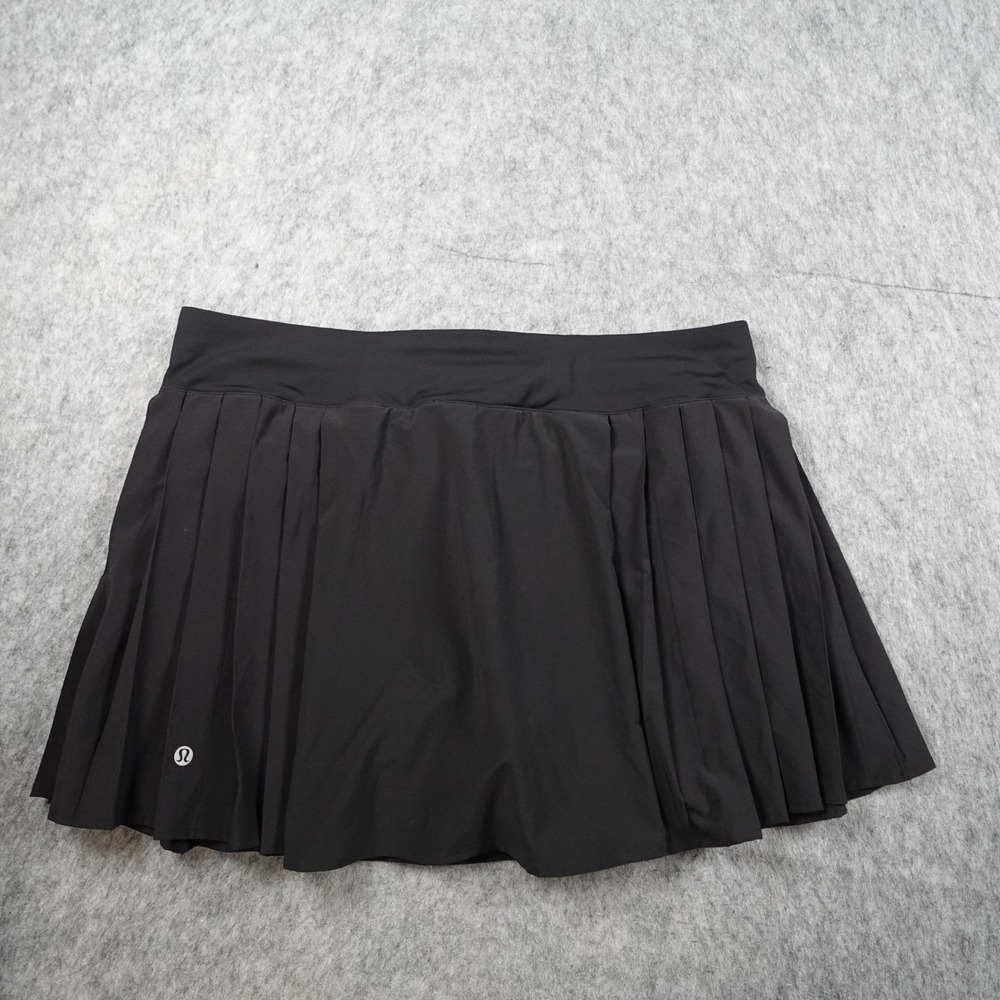 Lululemon Skirt Women 12 Black Side Pleat High Rise Tennis Skort Pickelball Gym - Picture 10 of 12